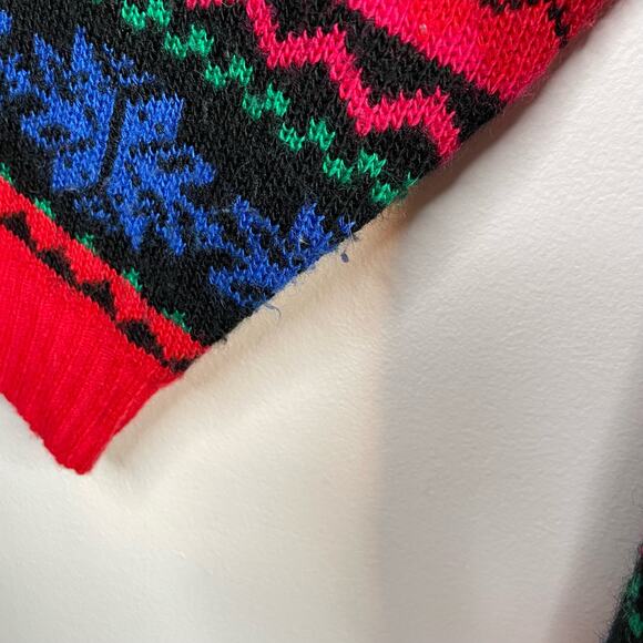 Vintage Boundary Waters Acrylic Fair Isle Boyfriend Grandpa Cardigan Sweater L - Picture 6 of 9